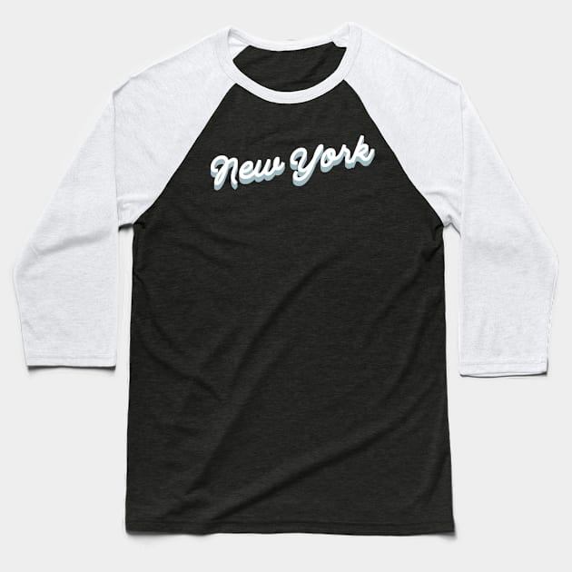 New york cursive script Baseball T-Shirt by suba29